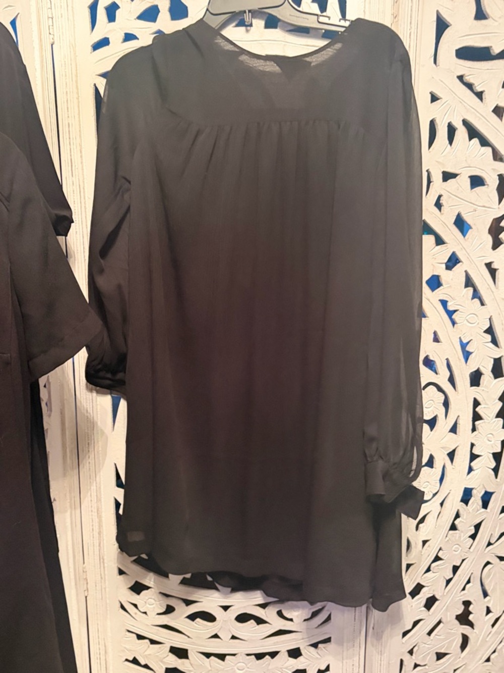 Black Sheer Long Sleeve Tunic